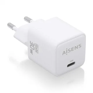 Aisens Cargador Gan USB-C 30W: Eficiencia Energetica y Seguridad - Tecnologia AI - Multiples Protocolos de Carga - Proteccion contra Sobrecarga y Cortocircuito - Compatible con Dispositivos