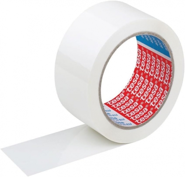 Tesa 4089 Precinto de Embalar 50mm x 66 Metros - Fabricado en Polipropileno - Adhesivo de Caucho Natural - Color Blanco · Pack de 36 uds.