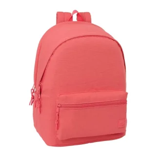 Safta Basic Marsala Mochila para Portatiles hasta 15.6" - Bolsillo para Tablet hasta 11" - Antirrobo - Asa de Mano - Conector USB - Cremallera - Doble Tirador - Acolchada - 31x44x18cm - Colo
