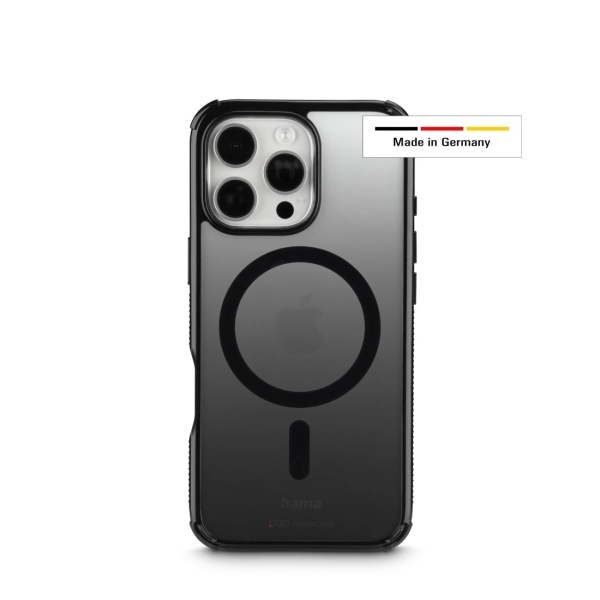 Hama Extreme Protect Funda para iPhone 16 Pro - Magnetico - Antideslizante - Policarbonato - Proteccion D3O - Bordes Elevados - Color Negro