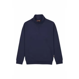 Upower Tautra Sudadera de Trabajo Confortable y Duradera - Talla 2XL - Polialgodon Perchado, Media Cremallera, Cuello Ajustable, Detalles en Canale Elastico, Proteccion DPI1 - Color Azul Mar