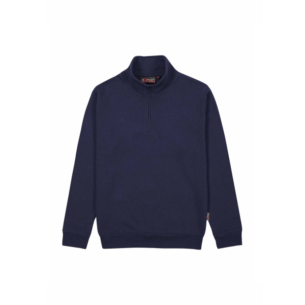 Upower Tautra Sudadera de Trabajo Confortable y Duradera - Talla 2XL - Polialgodon Perchado, Media Cremallera, Cuello Ajustable, Detalles en Canale Elastico, Proteccion DPI1 - Color Azul Marino