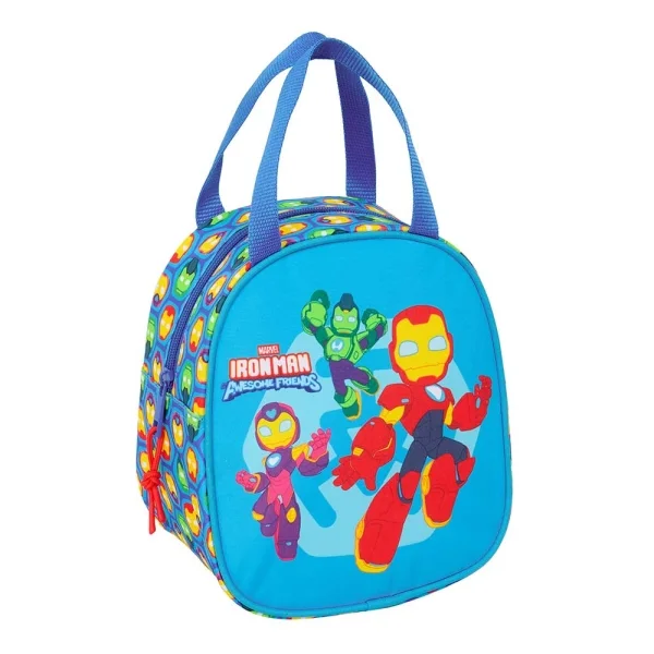 Safta Iron Man Neceser Termo de 5.85L - Interior Forrado en Aluminio - Asa Superior - 190x140x220mm - Color Azul
