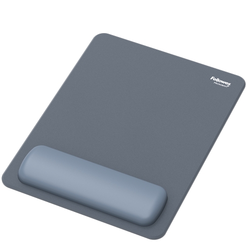 Fellowes Breyta Alfombrilla con Reposamuñecas XL - Revestimiento Antipolvo - Proteccion Antimicrobiana - Tacto Suave - Fabricado con Material Reciclado - 28x21x1.75cm - Color Azul