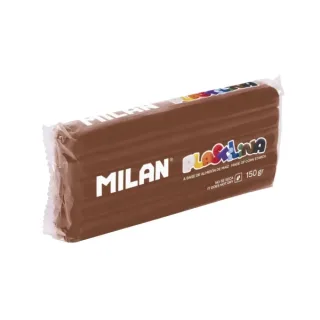 Milan Barra de Plastilina de 150gr - Base de Almidon de Maiz - Sin Gluten - Mezclables - Color Marron