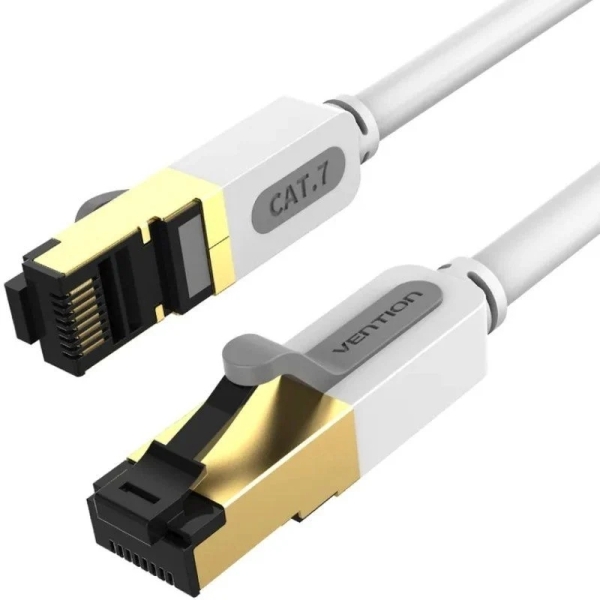 Vention Cable de Red Cat.7 SFTP - Longitud 0.5m - Velocidad hasta 10Gbps - 28AWG - Cubierta de PVC - Conectores Chapados en Oro - Color Gris