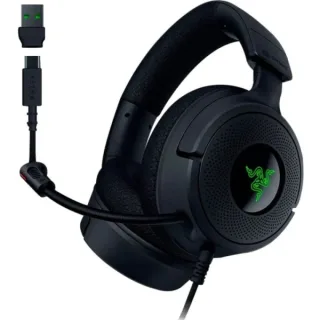 Razer Kraken V4 X Auriculares Gaming - Microfono Plegable Cardioide Razer HyperClear - Sonido 7.1 - Multiplataforma - Conexion USB - Color Negro
