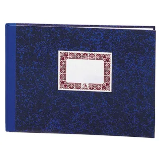 Dohe Cuaderno Cartone Rayado Horizontal de 100 Hojas - Folio Apaisado - Tapa en Tres Piezas con Lomera de Tela - Interior en Papel Offset de 70g/m2 - Cosidos a Hilo Vegetal - Lomo Azul