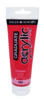 Daler Rowney Graduate Pintura Acrilica - Tubo de Plastico - 120ml - Color Carmesi