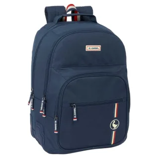 Safta el Ganso Eclipse Mochila con 2 Compartimentos - Cantoneras Antirozaduras - Adaptable a Carro - Bolsillo Frontal - Portabotellas - Hombreras Acolchadas - 320x150x420mm - Color Azul Mari