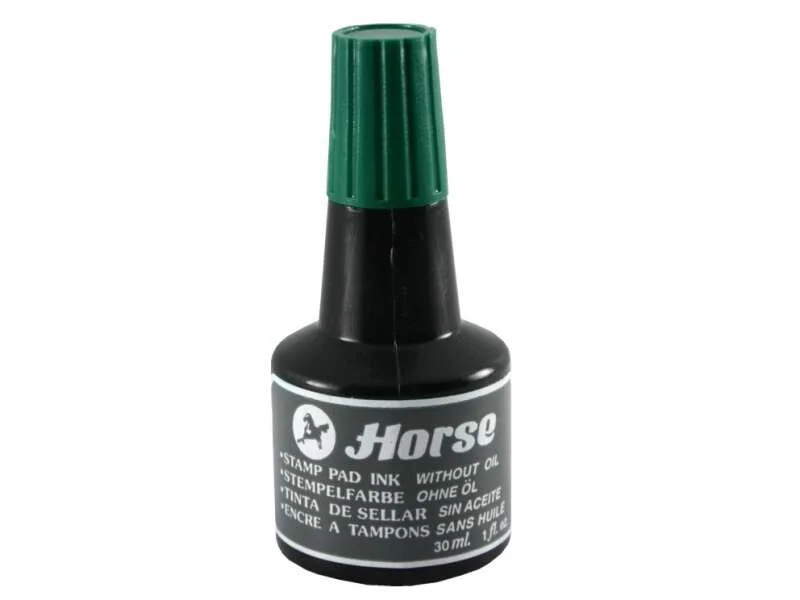 Horse Bote de Tinta para Tampon 30ml - Sin Aceite - Color Verde
