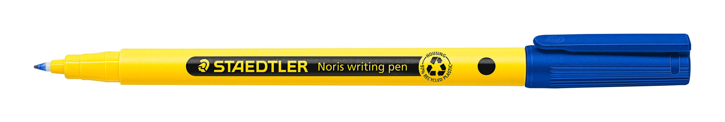 Staedtler 307 Noris Writing Pen Rotulador de Punta Fina - Trazo 0.6mm Aprox - Tinta Base de Agua - Cuerpo Fabricado en un 97% de Plastico Reciclado - Color Azul · Pack de 50 uds.