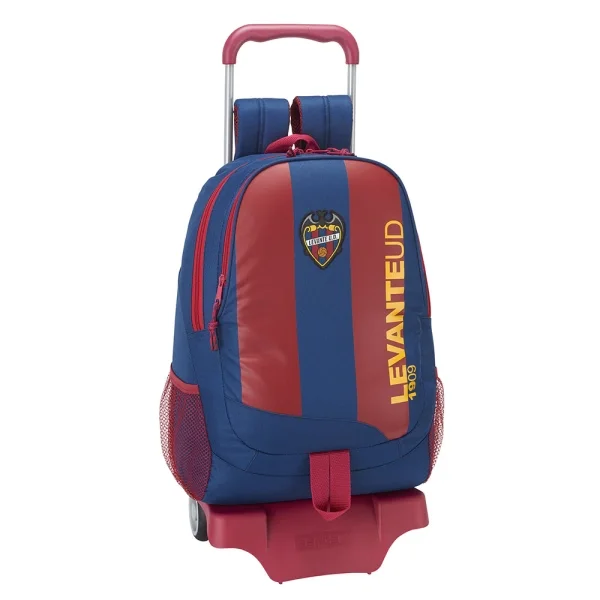 Safta Levante U.D. Mochila con Carro - Portabotellas - Dos Compartimentos Grandes - Tirador Doble - Hombreras y Espalda Acolchadas - Mochila Extraible - 320x160x440mm - Color Rojo y Azul