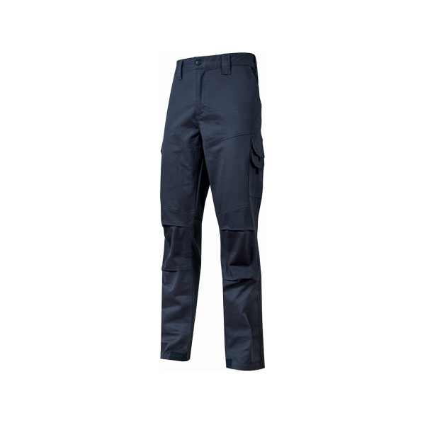 Upower Belgrado Pantalon de Trabajo Resistente - Talla 2XL - Tela Elastica, Multiples Bolsillos, Cintura Elastica, Proteccion Lumbar, Rodillas Preformadas, Costuras Reforzadas, Lavable a 60°