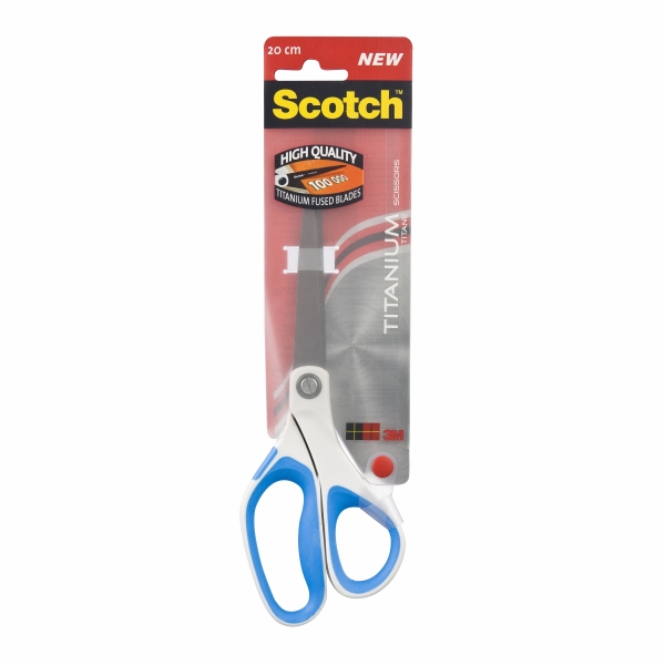 Scotch Tijeras de Titanio 20cm - Antiadherentes - Mango Ergonomico Tacto Suave - Colores Surtidos Aleatorios