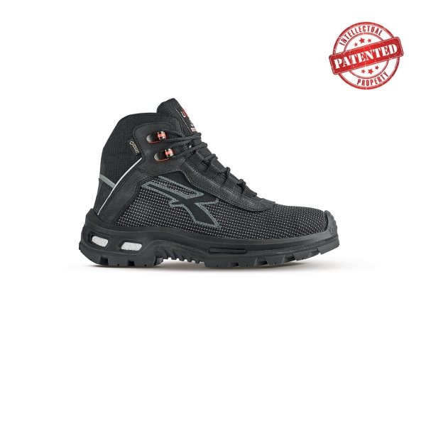 Upower Domination S Zapato de Seguridad Alto - Talla 35 - Resistente a la Abrasion, Repelente al Agua, Forro Gore-Tex, Puntera Compuesta, Suela Infinergy, Proteccion S7S CI FO SR - Color Gri