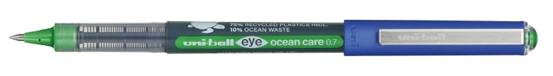 Uni-ball Eye Ocean Care UB-157ROP Boligrafo de Tinta Liquida - Punta de Bola 0.7mm - Trazo 0.5mm - Tinta Resistente al Agua y Luz - Color Verde · Pack de 12 uds.