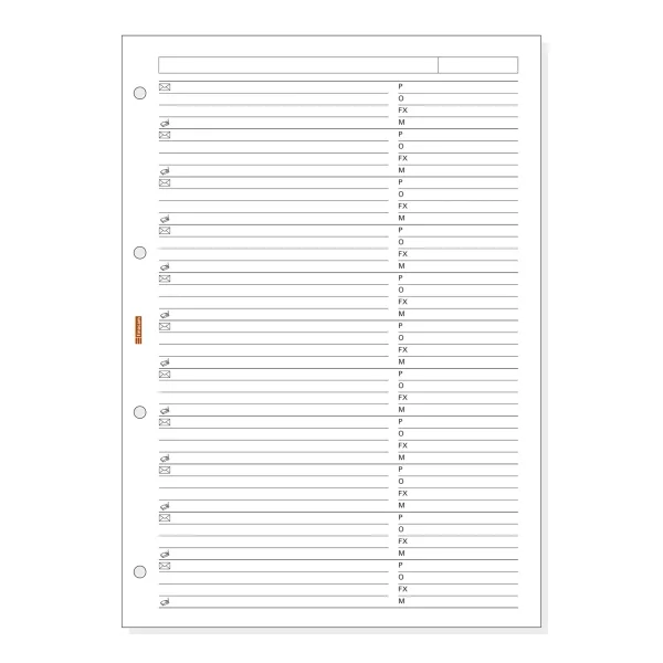 Finocam R4052 Recambio Telefonico para Agendas Open - Formato A4 - 210x5x297mm - Color Blanco