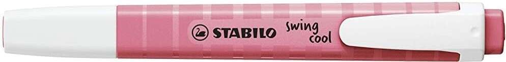 Stabilo Swing Cool Pastel Marcador Fluorescente - Cuerpo Plano - Punta Biselada - Trazo entre 1 y 4mm - Tinta con Base de Agua - Color Rosa Cerezo en Flor · Pack de 10 uds.