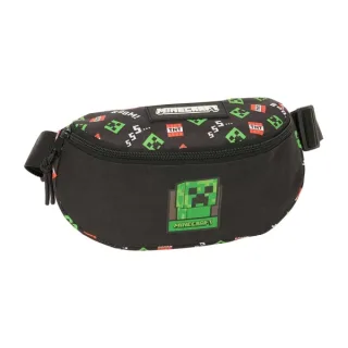 Safta Minecraft Bolsa de Cintura - Cintas Ajustables - 2.90L - 230x90x140mm - Color Negro