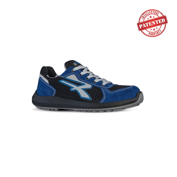 Upower Sky S ESD Calzado de Seguridad Bajos - Talla 35 - Comodidad y Ligereza, Puntera de Aluminio, Suela Antideslizante, Proteccion S1PS FO SR, Parte Superior de Nailon y Gamuza - Color Azul/Negro