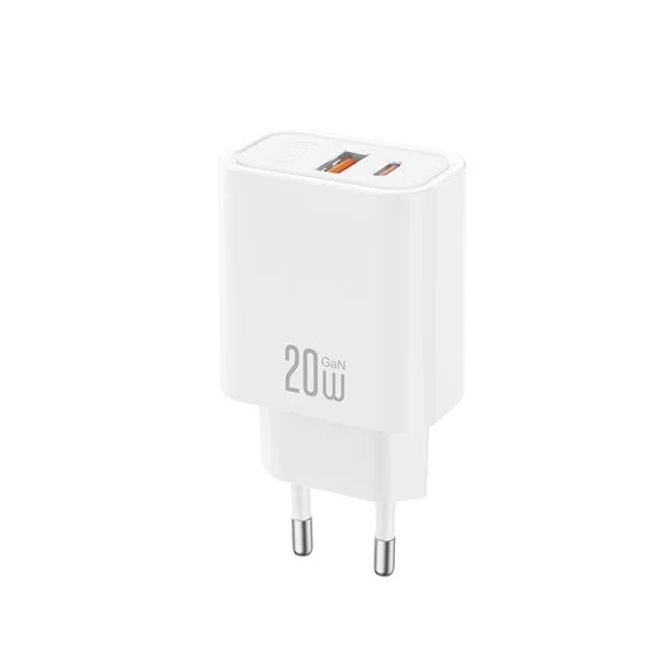 XO CE40 Cargador de Pared - USB-A 20W - USB-C 20W - Power Delivery - Quick Charge - Color Blanco