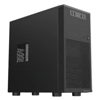 Unykach Aero C15 Caja MicroATX - Fuente de Alimentacion 500W Incluida - Tamaño Disco Soportado 1x 3.5" , 2 x 2.5" - 1 x USB-A 3.0 2 x USB-A 2.0 1 x USB-C 3.0 y Audio - Negro