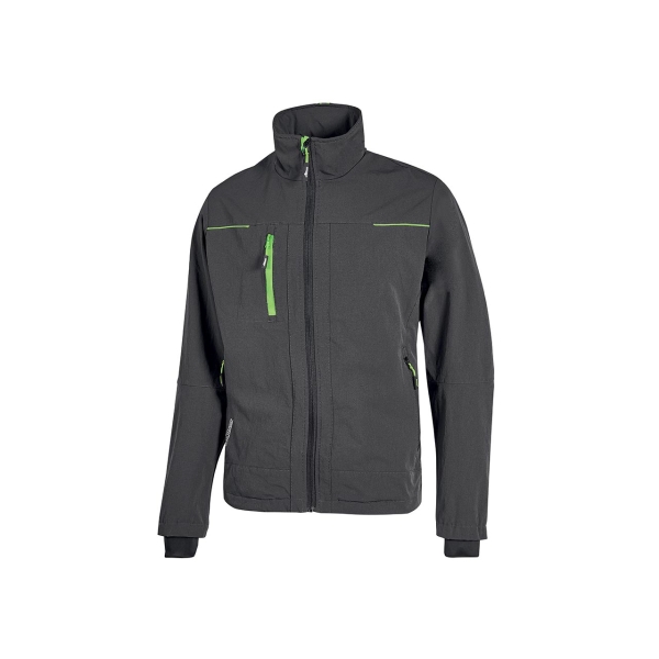 Upower Pluton Chaqueta de Tela Resistente - Talla 2XL - Suave, Repelente al Agua, Transpirable, Secado Rapido, Multiples Bolsillos, Capuchon Retractil, Puños a Prueba de Viento, Proteccion D