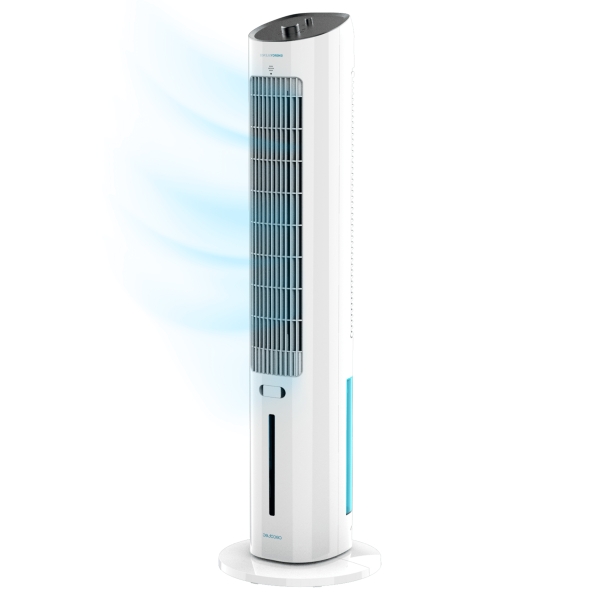 Cecotec EnergySilence 2000 SkyCool Climatizador de 3L - 60W - 3 Velocidades Ajustables - Oscilacion de 50º - Difusor de Aromas - Flujo de Aire de 41" - Facil Transporte con Asa - Color Blanc