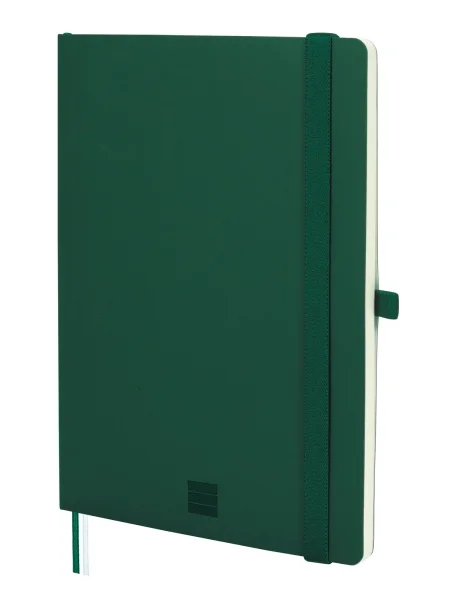 Finocam Nexo Cuaderno de Tapa Blanda - 72 Hojas - Formato A5 - 148x210mm - Papel Crema de 80g/m2 - Liso - Bolsillo Interior - Cierre con Goma - Hojas Microperforadas - Color Verde Oscuro