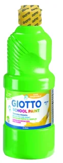 Giotto School Paint Tempera - 500ml - Lista para el Uso - Super Lavable - Botella Bio Pet - Color Verde Cinabrio