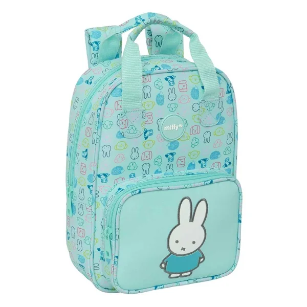 Safta Miffy Friends Mochila Infantil - Bolsillo Frontal - Tarjeta ID - Hombreras Acolchadas - Material Reciclado - Resistente al Agua - 4.5L - 200x80x280mm - Color Azul Claro
