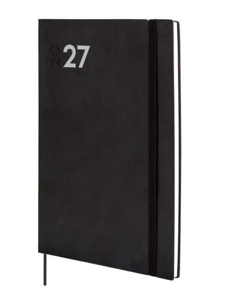 Finocam Dynamic Mara Agenda Profesional - Anual 2027 - Semana Vista Vertical - Formato Y11 - 165x240mm - Goma Elastica - Tapa Blanda de PU - Esquinas Microperforadas - Papel de 80g/m2 - Color Negro