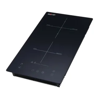 Muvip Cocina de Induccion Doble 3300W - 10 Niveles de Potencia - Apta para Encastrar o Sobremesa - Temporizador - Control contra el Sobrecalentamiento - Bloqueo Infantil