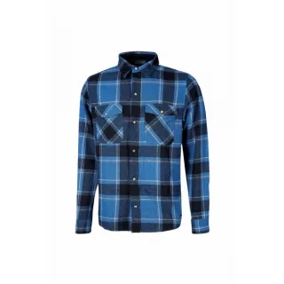 Upower Cedar Camisa de Trabajo Termica - Talla 2XL - Franela a Cuadros, Bolsillos con Botones Perlados, Revestimiento Interno, Proteccion DPI1, Cuello con Orificio Porta Pluma - Color Azul O