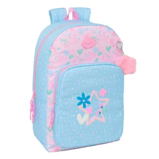 Safta Blackfit8 Smile Mochila Adaptable a Carro - Cremallera Doble - Bolsillo Frontal - Hombreras Acolchadas - Asa Superior - 19.3L - 300x140x460mm - Color Azul Claro