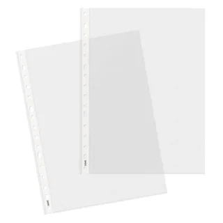 Dohe Basic Pack de 100 Fundas Multitaladro Tamaño A4 16 Taladros - Polipropileno Rugoso - Calidad Basica