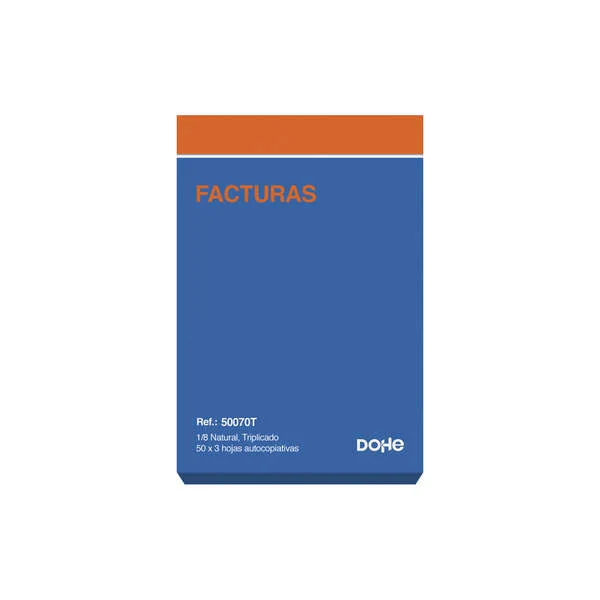 Dohe Talonarios Preimpresos a Dos Tintas en Papel Autocopiativo - Octavo Natural - Triplicado - 100 Hojas