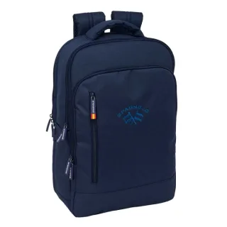Safta Spagnolo Mochila para Portatiles hasta 15.6" - Portabotellas - Cremallera con Doble Tirador - Bolsillo para Tablet hasta 10.6" - Conector USB - Acolchada - 29x44x15cm - Color Azul Noch