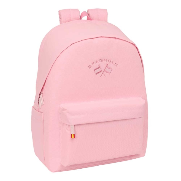 Safta Spagnolo Mochila para Portatiles hasta 15.6" - Antirrobo - Bolsillo para Tablet hasta 11" - Asa de Mano - Conector USB - Acolchada - 31x44x18cm - Color Rosa