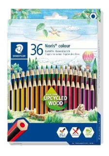 Staedtler Noris Colour 185 Pack de 36 Lapices Hexagonales de Colores - Fabricados en Wopex - Muy Resistentes - Madera de Fuentes Sostenibles - Colores Surtidos