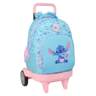 Safta Stitch Waves Mochila con Carro - Extraible - 33L - Portabotellas - Tarjeta de Identificacion Personal - Ruedas Antivibracion - Doble Tirador - Asa - Bolsillo Frontal - 33x45x22cm - Col