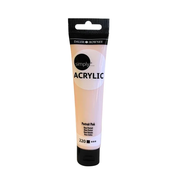 Daler Rowney Simply Pintura Acrilica - Tubo de Plastico - 75ml - Color Rosa Melocoton