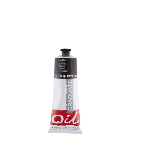 Daler Rowney Graduate Pintura al Oleo - Tubo de Aluminio - 220ml - Color Negro Lampara