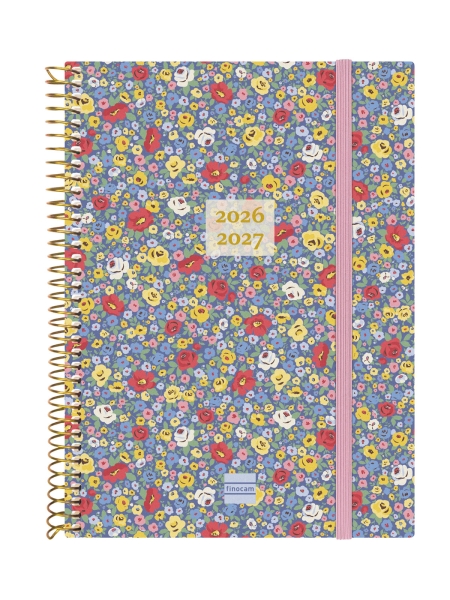 Finocam Espiral Agenda Internacional - 18 Meses - Semana Vista Horizontal - Formato E10 - 155x212mm - Tapas de Polipropileno - Papel de 80g/m2 - Esquinas Microperforadas - Multicolor