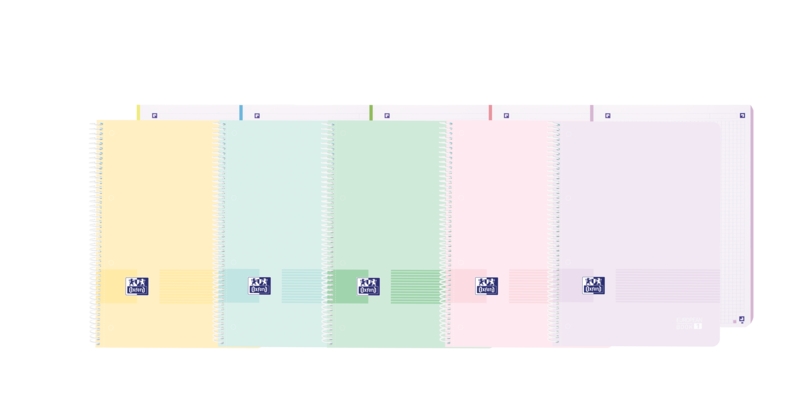 Oxford Live&Go Europeanbook 1 Tapa de Plastico A4+ 5x5 - 80 Hojas - Colores Surtidos · Pack de 5 uds.