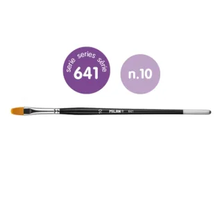Milan 612 Premium Synthetic Pack de 6 Pinceles Lengua de Gato Numero 10 - Bolsa con Colgador - Pelo Sintetico - Mango Corto - Color Negro