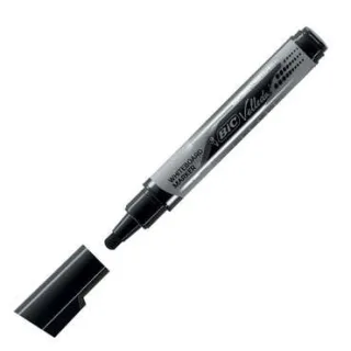 Bic Velleda Tank Marcador para Pizarra - Punta Ancha - Tinta Liquida - Borrado Optimo - Color Negro · Pack de 12 uds.