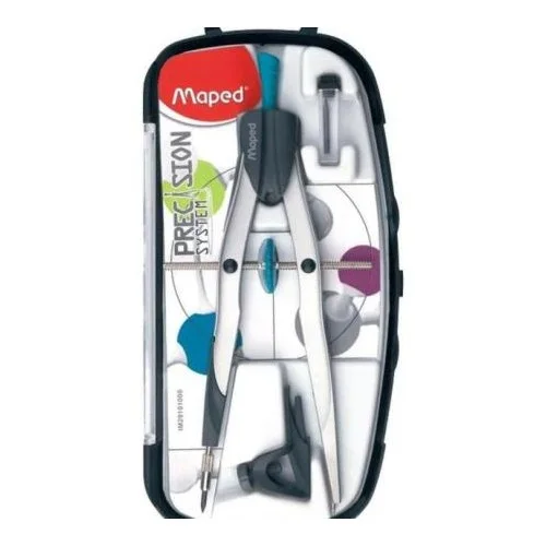 Maped Precision System Compas con Bigotera Gigante - Incluye Adaptador y Estuche de Minas
