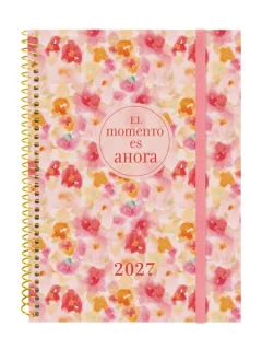 Finocam Trendy Design Collection Ahora Agenda - Anual 2027 - Semana Vista Horizontal - Formato E10 - 155x212mm - Espiral - Tapa de Polipropileno - Esquinas Microperforadas - Papel de 80g/m2